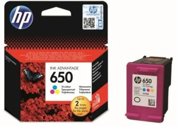 HP 650 cartouche d’encre trois couleurs Advantage authentique