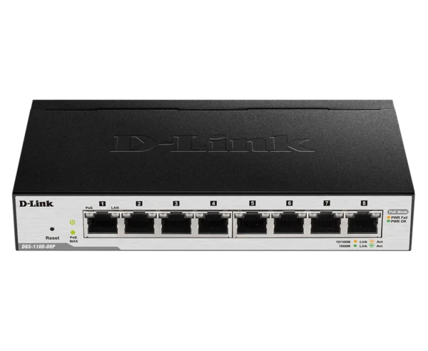 SWITCH DLINK PoE EasySmart GIGABITS 8 PORTS 10/100/1000Mbps