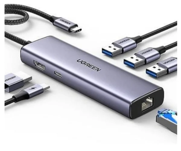 UGREEN HUB USB-C 6 EN 1 Supporte PD 100W Recharge (15598)