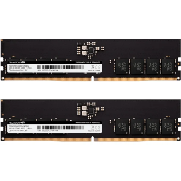 Barette mèmoire TeamGroup Elite 32GB(2x16GB) – DDR5 4800Mhz  (TED532G5600C460)