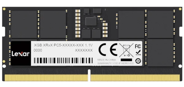 Barrette mémoire RAM Lexar – 16 GB DDR5 RAM 5600 MHz – SO-DIMM (LD5S16G56C46ST-BGS)