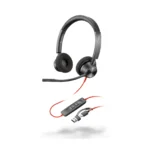 Micro-casque Poly Blackwire 3320 stéréo USB-C certifié Microsoft Teams + adaptateur USB-C/A (8X220AA)