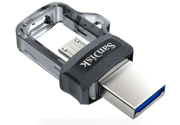 Clé USB SanDisk Ultra m3.0 double connectique micro-USB et USB 3.0 – 128 Go (SDDD3-128G-G46)